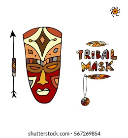 Tribal mask ethnic, sketch for your design