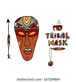 Tribal mask ethnic, sketch for your design
