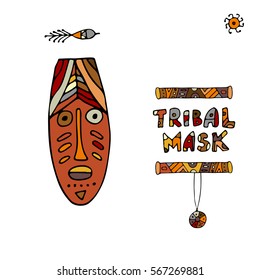 Tribal mask ethnic, sketch for your design