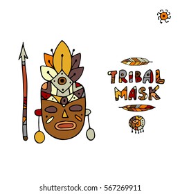 Tribal mask ethnic, sketch for your design