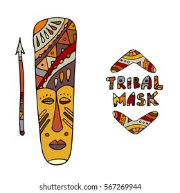 Tribal mask ethnic, sketch for your design