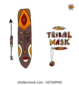 Tribal mask ethnic, sketch for your design
