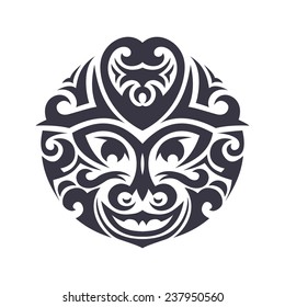Tribal mask made in vector. Traditional totem symbol isolated. 