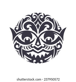 Tribal mask made in vector. Traditional totem symbol isolated. 