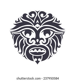 Tribal mask made in vector. Traditional totem symbol isolated. 