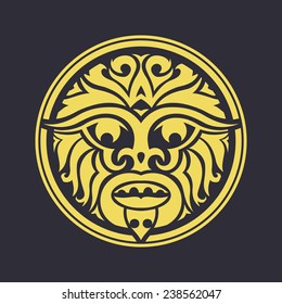 Tribal mask made in vector. Traditional totem symbol isolated. 