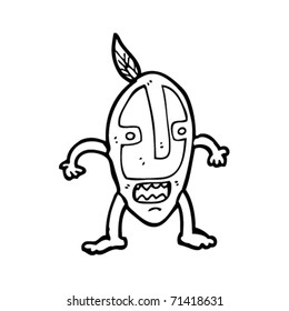 tribal mask man cartoon
