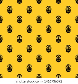 Tribal mask pattern seamless vector repeat geometric yellow for any design