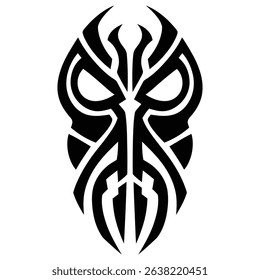 Tribal Mask Symmetry Tattoo Design