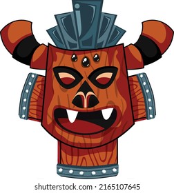 Tribal mask template classical colored design horror face