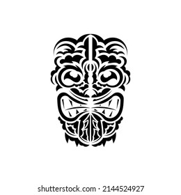 Tribal mask. Traditional totem symbol. Simple style. Vector over white background.