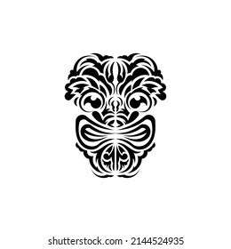 Tribal mask. Traditional totem symbol. Simple style. Vector isolated on white background.