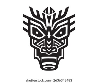 Tribal mask vector element. african tribal god or tiki totem. idol hawaiian indigenous polynesian vintage sign. Vector illustration
