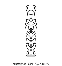 Tribal mask vector icon.Line vector icon isolated on white background tribal mask .
