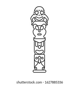 Tribal mask vector icon.Line vector icon isolated on white background tribal mask .