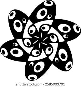 Tribal model in black and white circle shape