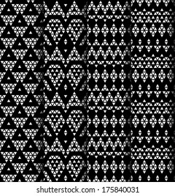 Tribal monochrome lace patterns. Vector illustration.