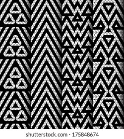 Tribal monochrome lace patterns. Vector illustration.