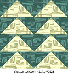 Patrón ininterrumpido de mosaico tribal. Resumen de mosaico étnico geométrico. Ornamento creativo vintage. Diseño para tela, impresión textil, papel de envoltura, cubierta. Ilustración del vector
