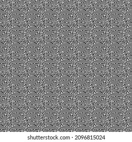 Stammesmotiv. Nahtloses Muster. Folk-Tapete. Indigene Ornamente. Lineare Hintergrund. Stickereier Hintergrund. Ethnisches Mosaik. Digitales Papier. Textildruck. Originelles Design. Vektorkunst.
