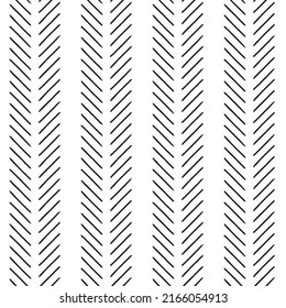 Tribal mud cloth African inspired ethnic hand drawn vector seamless pattern. Folk traditional black and white ornament. Boho vertical stripes background for home fabric textile wall paper design.