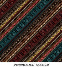 Tribal multicolor seamless pattern design 