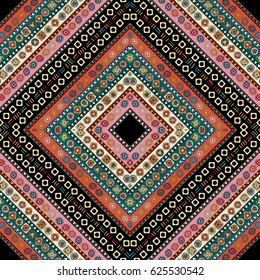 Tribal multicolor seamless pattern design 
