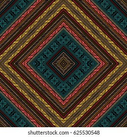 Tribal multicolor seamless pattern design 