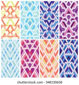 Tribal multicolored lace patterns. Trendy modern patterns for your design. Vector illustration.