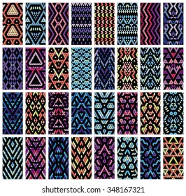 Tribal multicolored lace patterns. Trendy modern patterns for your design. Vector illustration.
