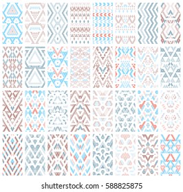 Tribal multicolored lace patterns. Trendy modern patterns for your design. Vector illustration.