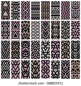 Tribal multicolored lace patterns. Trendy modern patterns for your design. Vector illustration.