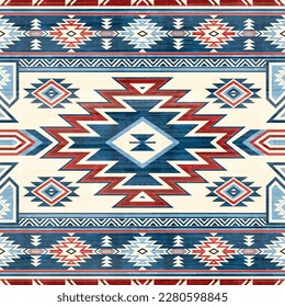 Patrón nativo patrón de ornamento indio tribal americano textura geométrica étnica textil tribal azteca patrón tejido navajo mexicano sin costuras Vector decoración moda