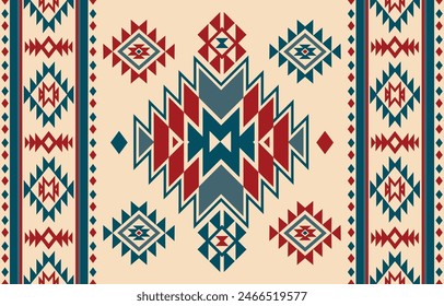 Tribal Navajo und Native Muster American Tribal Southwest Aztec Ornament Muster Navajo Aztec ethnische Textur Tribal Aztec Muster Navajo Native Mexican Stoff Nahtlose Vektorgrafik für Textil, Deko