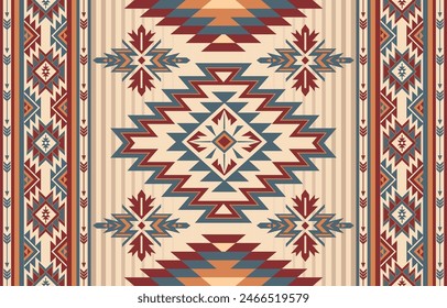 Tribal Navajo and Native pattern american tribal Southwest Aztec ornament pattern Navajo Aztec ethnic textile texture tribal aztec pattern navajo Native mexican fabric seamless Vector for textile,deco