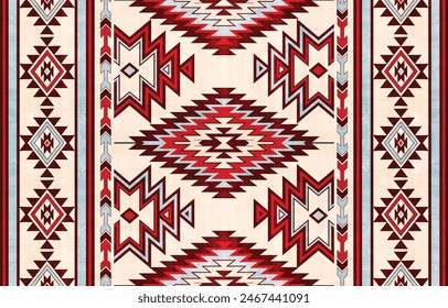 Tribal Navajo and Native pattern american tribal Southwest Aztec ornament pattern Navajo Aztec ethnic textile texture tribal aztec pattern navajo Native mexican fabric seamless Vector for textile,deco