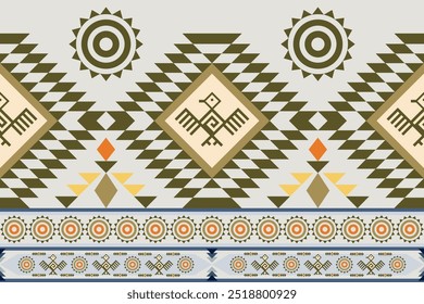 Patrón tribal navajo y nativo Patrón tribal estadounidense Patrón de adorno azteca del suroeste Navajo Textura textil étnica azteca Patrón tribal azteca navajo Tela mexicana nativa Vector sin costuras para textil, deco