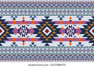 Tribal Navajo e padrão nativo tribal americano padrão de ornamento asteca sudoeste Navajo Aztec textura têxtil étnica tribal padrão azteca navajo tecido mexicano nativo vetor sem costura para têxtil,deco