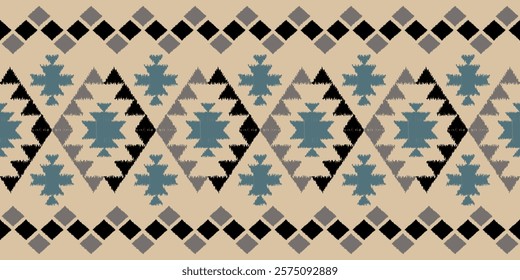 Tribal Navajo and Native pattern American tribal Southwest Aztec ornament pattern Navajo Aztec ethnic textile texture tribal Aztec pattern Navajo Native Mexican fabric seamless Vector for textile,ikat