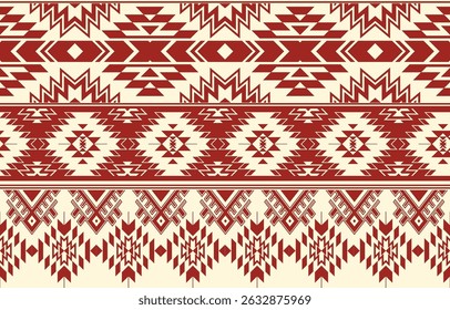 Tribal Navajo e padrão nativo tribal americano padrão de ornamento Southwest Aztec Navajo Aztec textura têxtil étnica tribal padrão aztec navajo tecido mexicano nativo sem costura Vetor para têxtil, deco