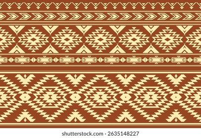 Tribal Navajo e padrão nativo tribal americano padrão de ornamento Southwest Aztec Navajo Aztec textura têxtil étnica tribal padrão aztec navajo tecido mexicano nativo sem costura Vetor para têxtil, deco