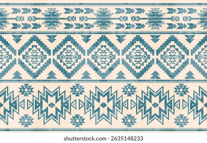 Tribal Navajo e padrão nativo tribal americano padrão de ornamento Southwest Aztec Navajo Aztec textura têxtil étnica tribal padrão aztec navajo tecido mexicano nativo sem costura Vetor para têxtil, deco