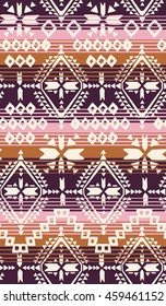 tribal navajo print over gradient stripe ~ seamless background