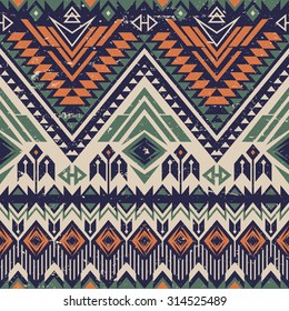 tribal Navajo seamless pattern. aztec abstract geometric print. ethnic hipster backdrop. It can be used for wallpaper, web page background, fabric, textile, paper, postcards. retro color