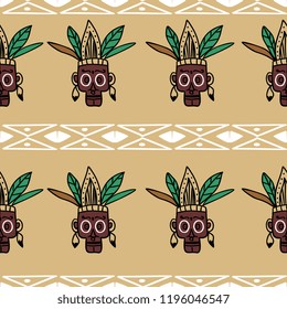 Tribal Navajo vector seamless pattern. Aztec fancy abstract geometric art print. ethnic hipster backdrop. Wallpaper, cloth design, fabric, paper, cover, textile, weave, wrapping.