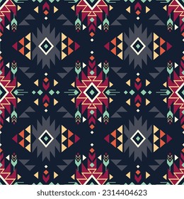 Tribal Navajo vector seamless pattern. Aztec abstract geometric art print. Ethnic backdrop. Wallpaper, cloth design, fabric, paper, cover, textile, weave, wrapping. 