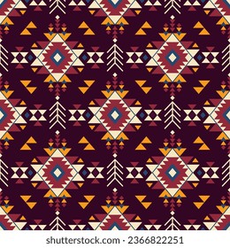 Stamm Navajo Vektor nahtloses Muster. Aztec abstrakter geometrischer Kunstdruck. Ethnischer Hintergrund. Tapete, Stoffdesign, Gewebe, Papier, Deckel, Textilien, Weben, Umhüllung.