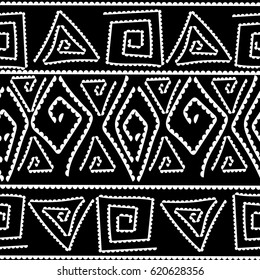 Tribal Navajo vector seamless pattern. Aztec black white  abstract geometric art print. ethnic doodle ornament. Vector modern texture for wallpapers, cloth design, fabric, paper, textile. Hand drawn