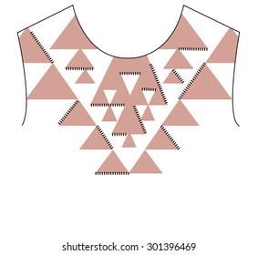 Tribal neck print on dark background in vector