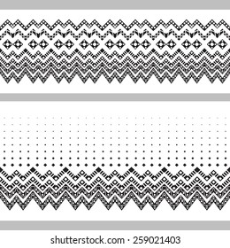 Tribal ornamental borders. Vector illustration.